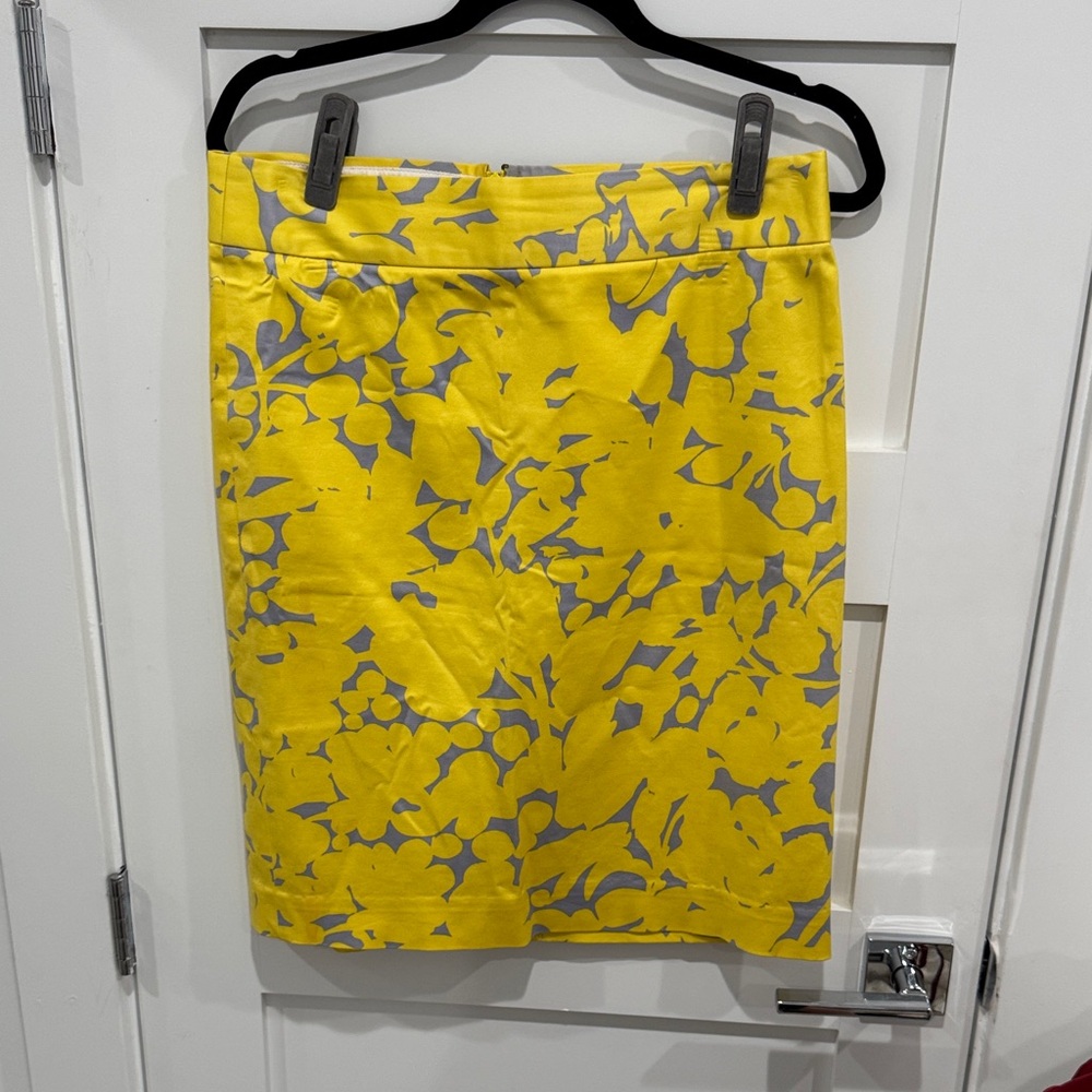 J. Crew Yellow and Gray Pencil Skirt